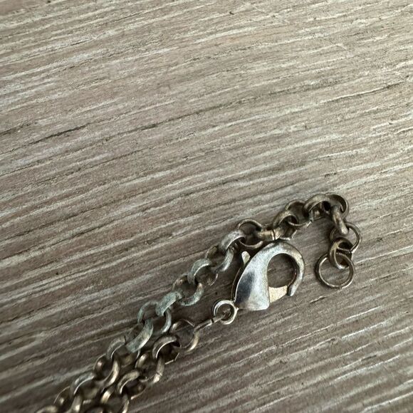 Sparkly Gold Silver Iridescent Beaded Long Accent Necklace - Picture 3 of 4